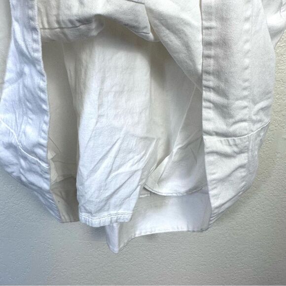 7 For All Mankind White Puff Sleeve Babydoll Dress Size L - Picture 7 of 11